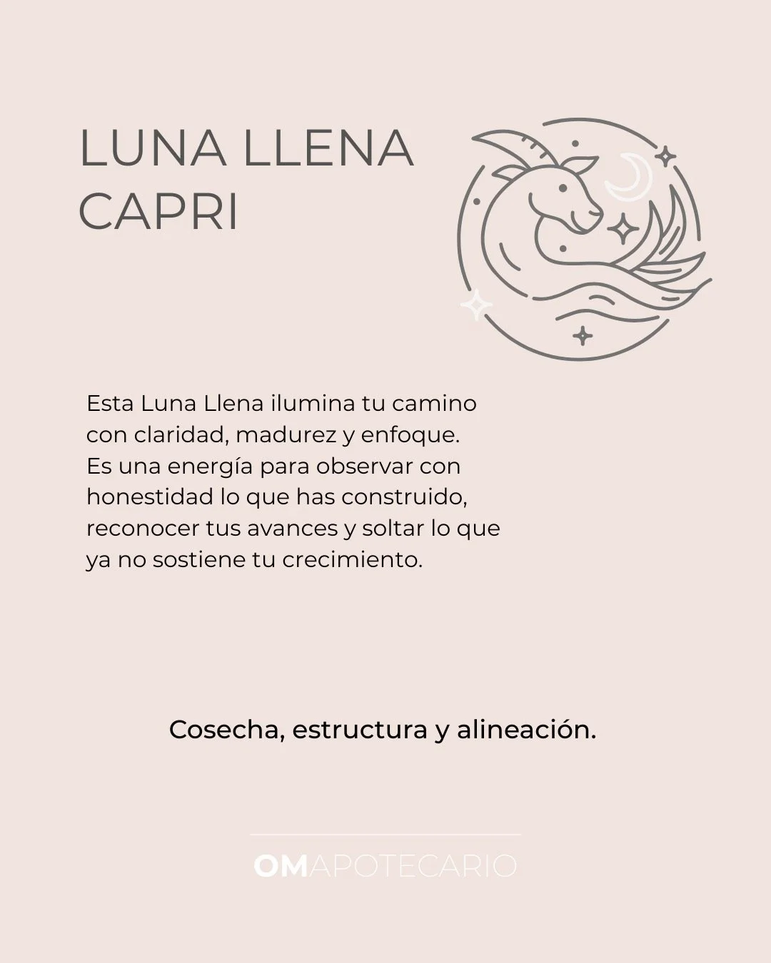 Luna Llena en Capricornio 🌕♑️

Esta Luna ilumina lo que hemos construido, lo que hemos sostenido&hellip; y tambi&eacute;n aquello que ya pesa demasiado.

Capricornio nos habla de estructura, compromiso, responsabilidad y madurez. Pero bajo esta Luna