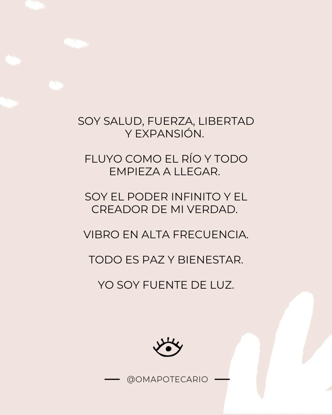 Conecta con el poder de la creaci&oacute;n y manifestaci&oacute;n al repetir estas poderosas l&iacute;neas. 

ERES EL CREADOR DE TU VIDA!! 💫

#manifestation #abundance #mantra #decretos #omapotecario #afirmaciones