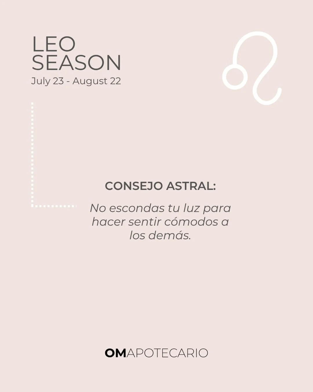 Leo Season ♌️

La temporada de Leo nos recuerda que brillar no es llamar la atenci&oacute;n; es tener el valor de expresar qui&eacute;n eres con autenticidad.

Es un tiempo para recuperar la confianza, liderar con el coraz&oacute;n, desarrollar tu cr