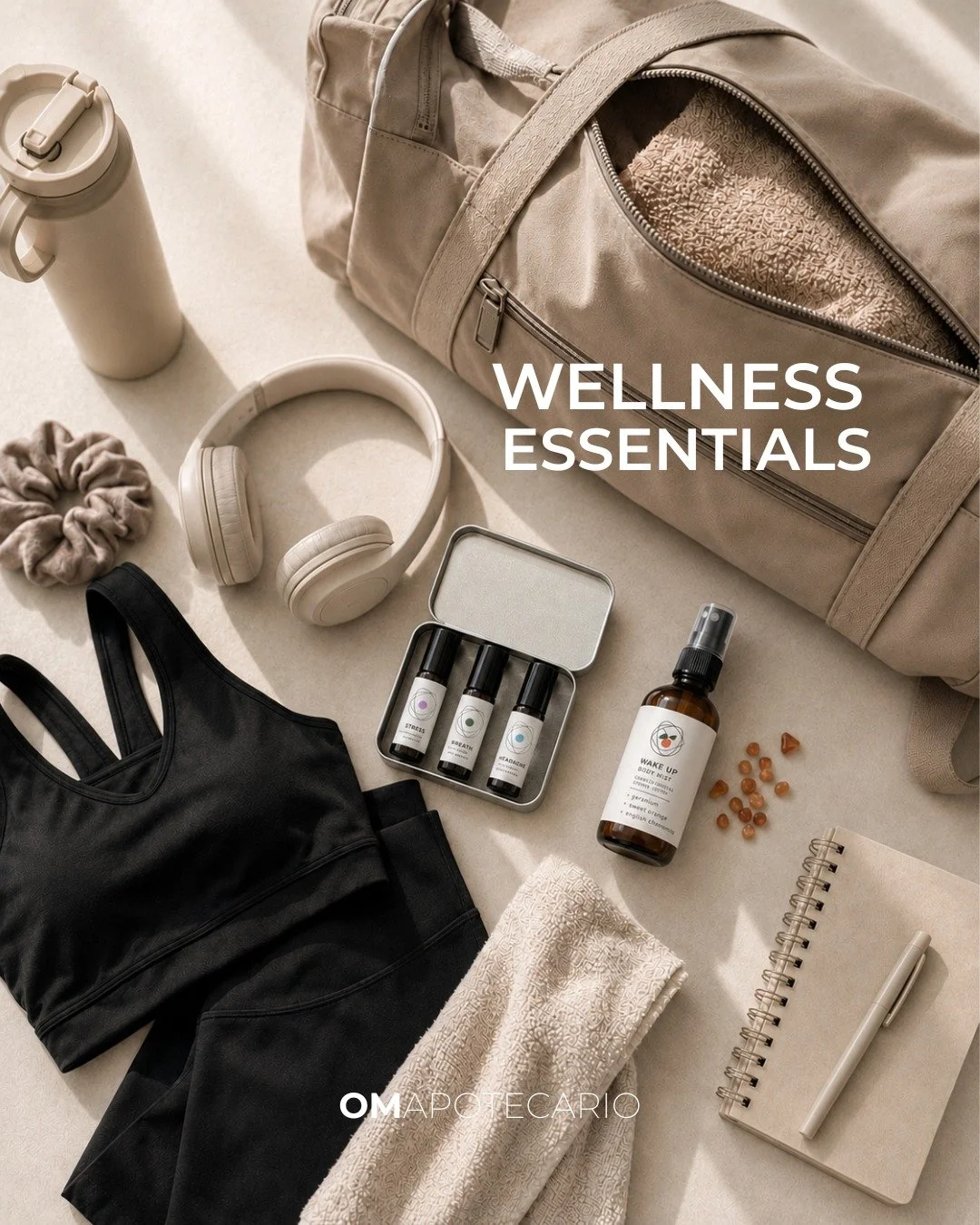 Wellness essentials for the days you&rsquo;re on the go. ✨

Before a workout, during a busy afternoon, or whenever your energy needs a little support, I keep these close:

Wake Up Mist for an uplifting aromatic reset, infused with carnelian crystal s