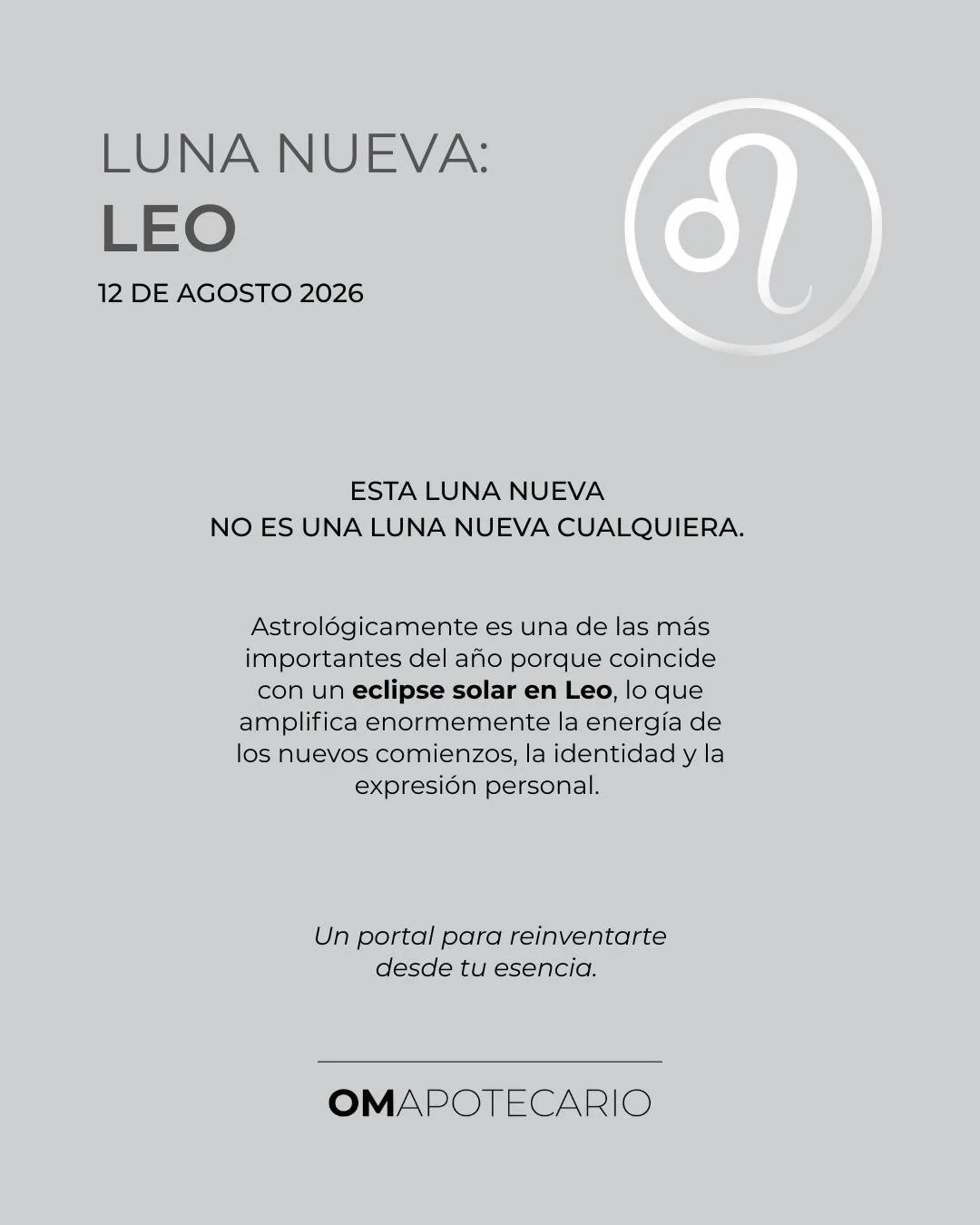 🌑 LUNA NUEVA EN LEO

No todas las Lunas Nuevas se sienten igual.

La energ&iacute;a de este nuevo ciclo nos invita a detenernos por un momento y preguntarnos:

&iquest;Estoy viviendo desde mi verdadera esencia o desde las expectativas de los dem&aac
