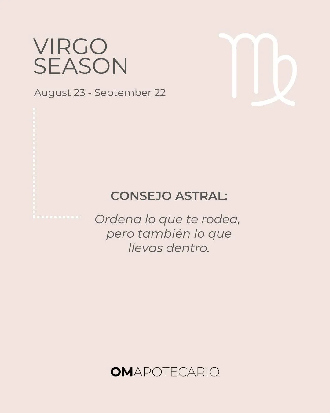 Virgo Season ♍️✨

Llega una temporada que nos invita a ordenar, simplificar y volver a lo esencial. A observar con m&aacute;s claridad qu&eacute; funciona, qu&eacute; necesita ajustes y qu&eacute; h&aacute;bitos ya no acompa&ntilde;an la versi&oacute
