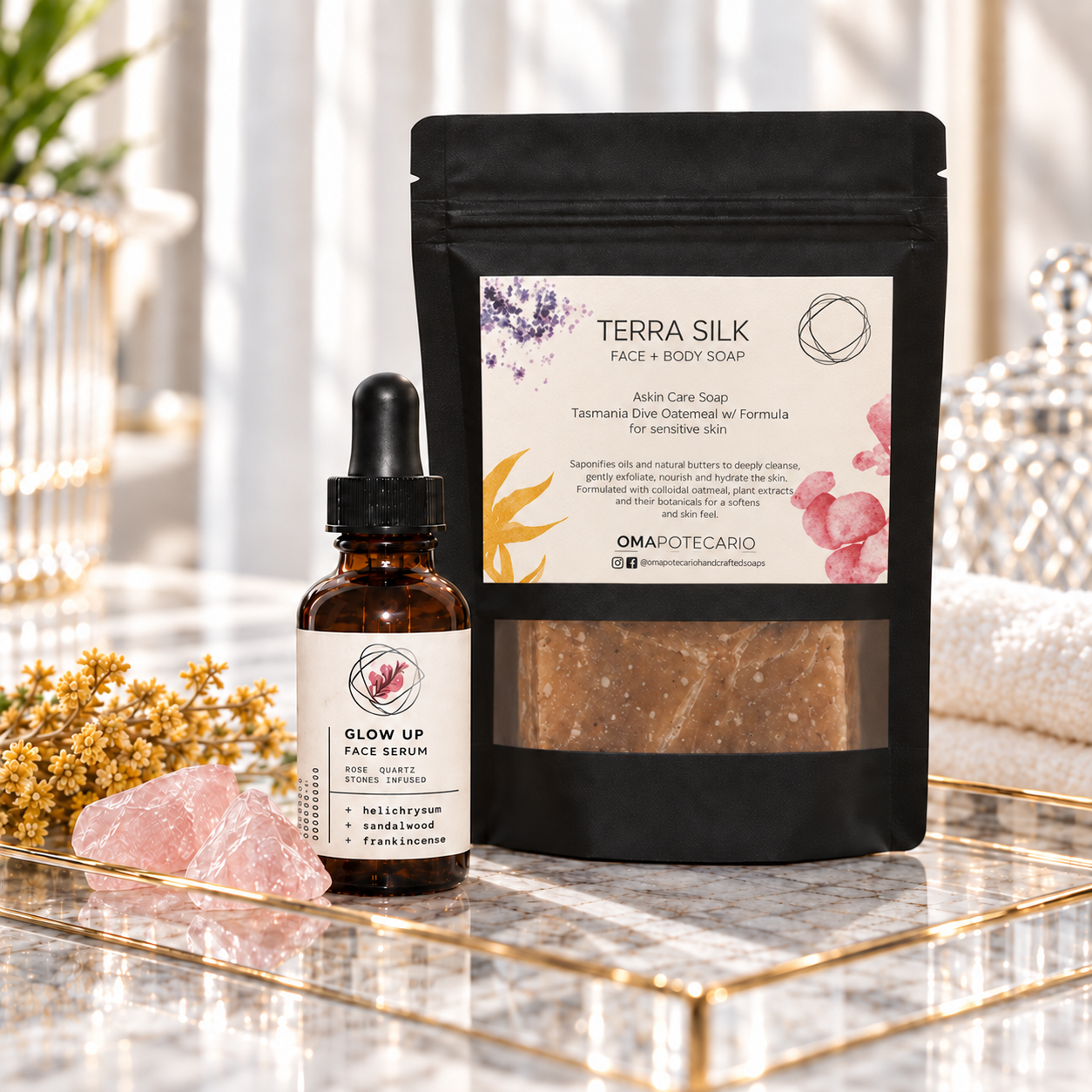 GLOW UP FACE SERUM + TERRA SILK SOAP