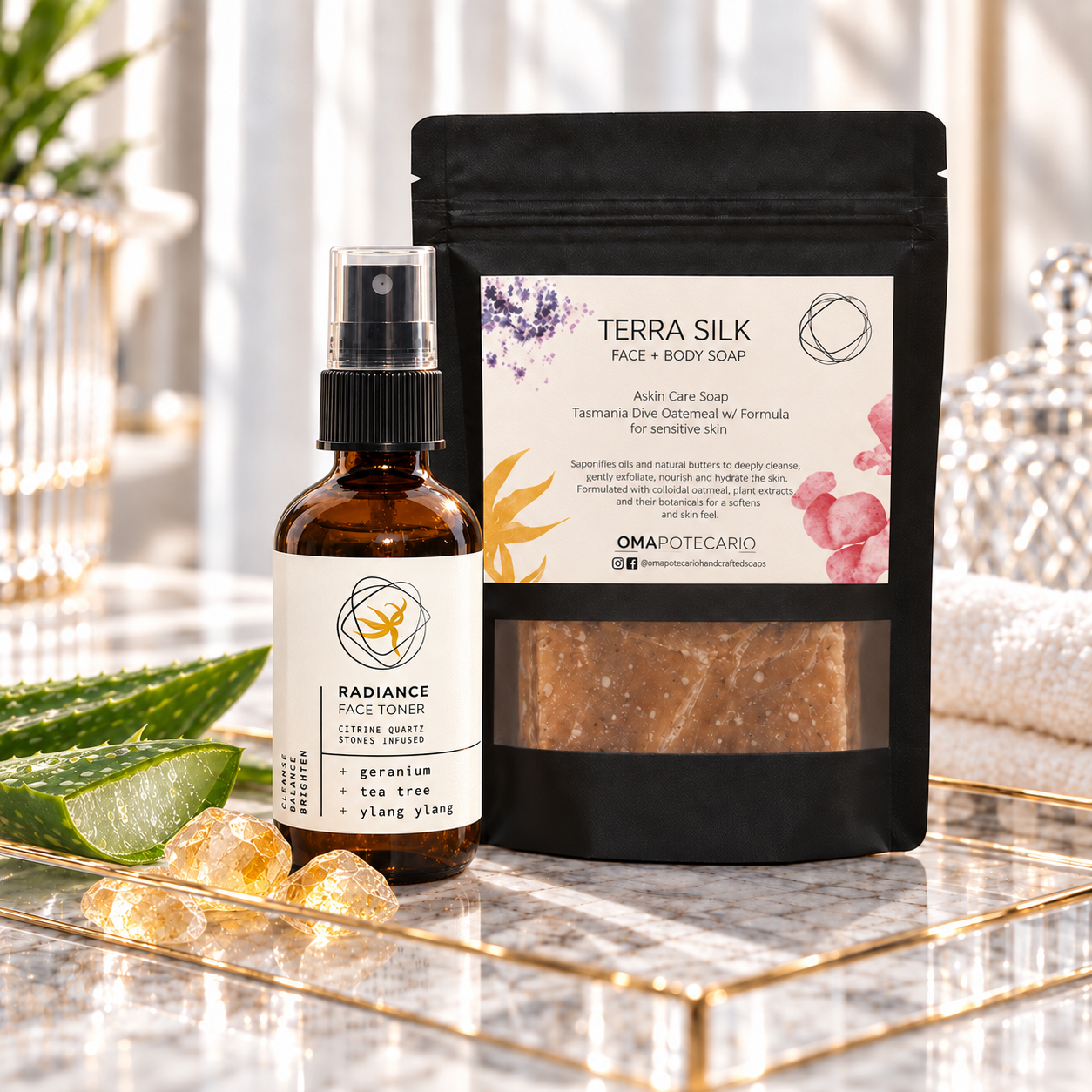 RADIANCE FACE TONER + TERRA SILK SOAP