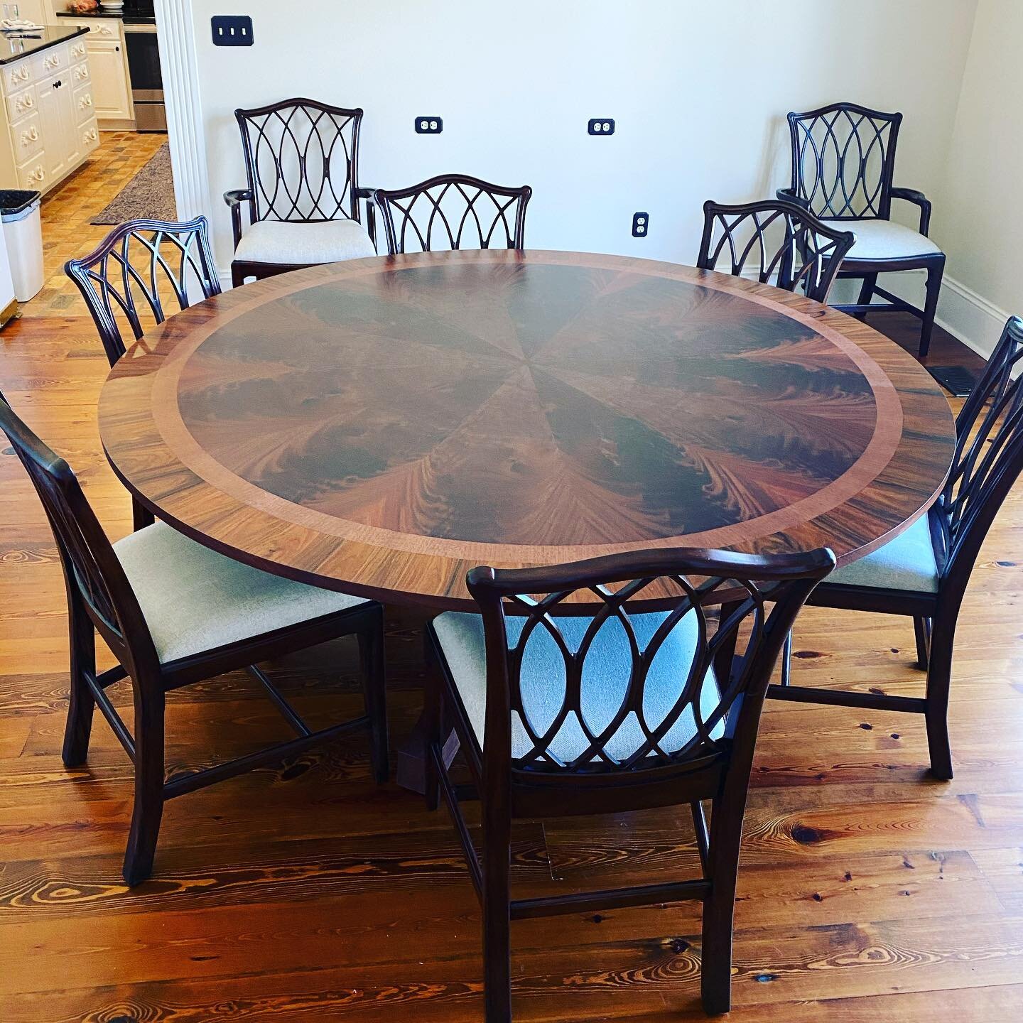 We can&rsquo;t wait to install the rest of this beautiful room.  This is the finished product of Smyda Woodworking&rsquo;s custom table we selected for our client.  Love using local Mississippi craftsmen to deliver amazing products!  #mississippi #mi
