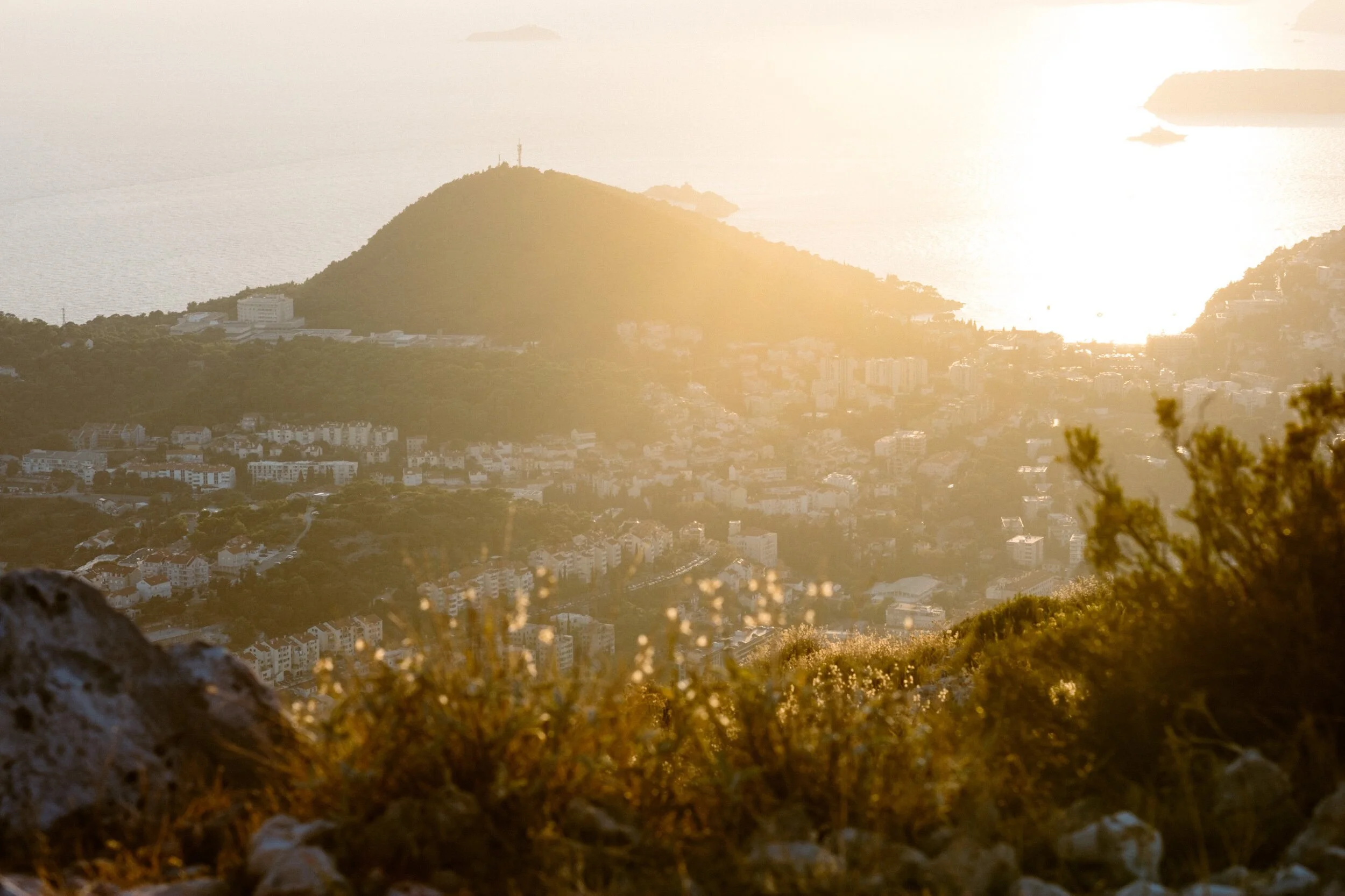 Sunset view of Dubrovnik from Srd