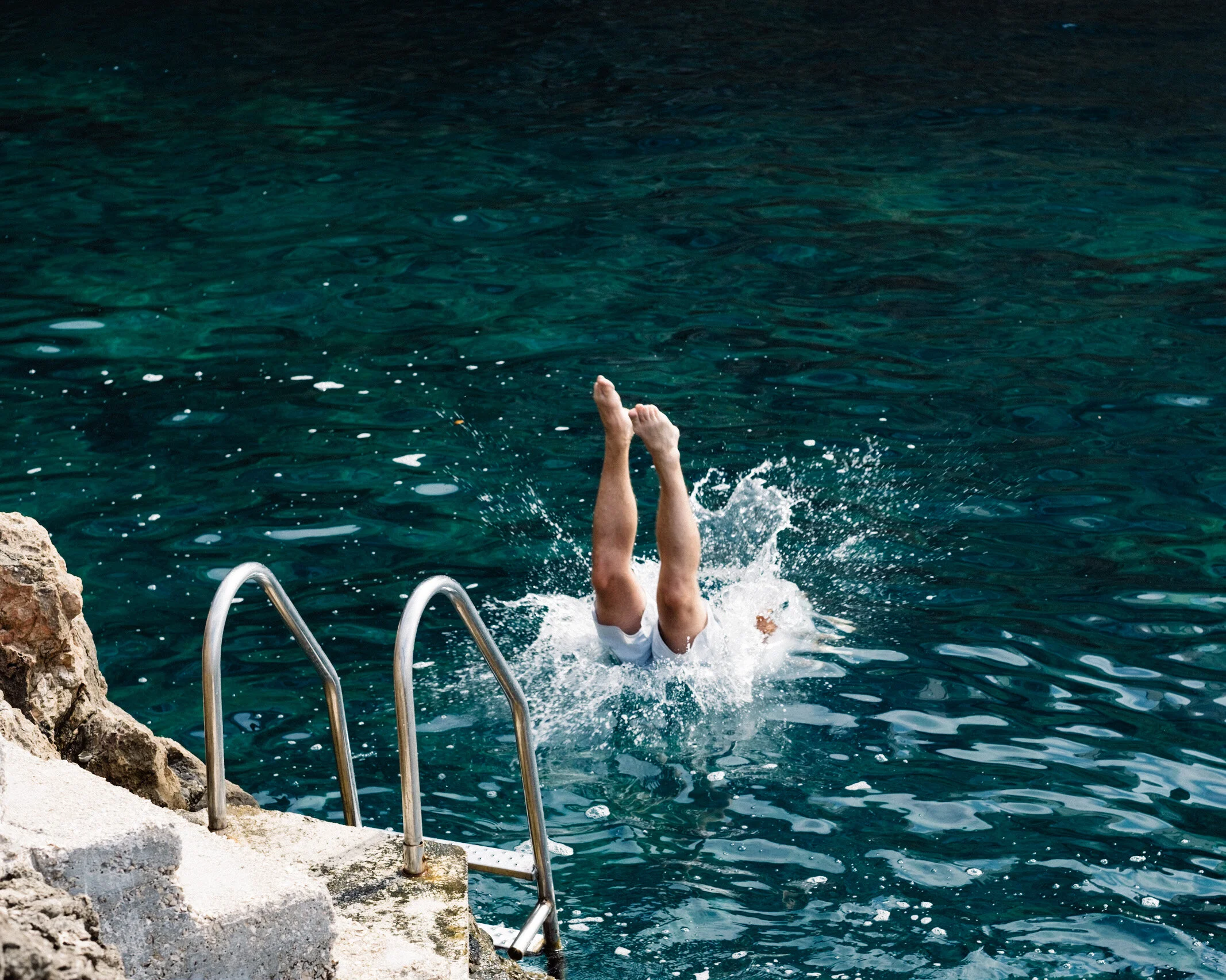 Jumping in the sea in Dubrovnik