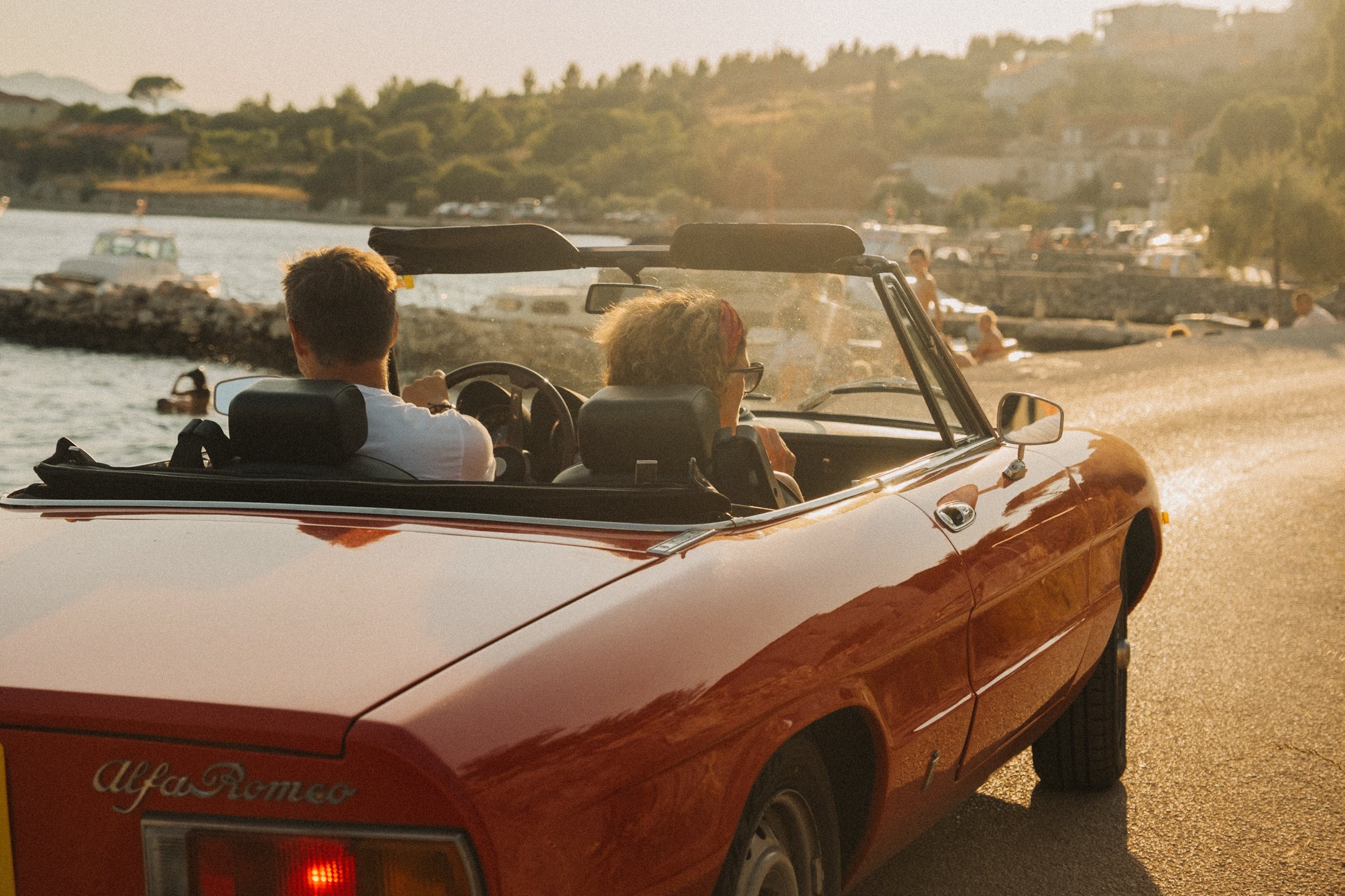 Driving into the sunset at Peljesac