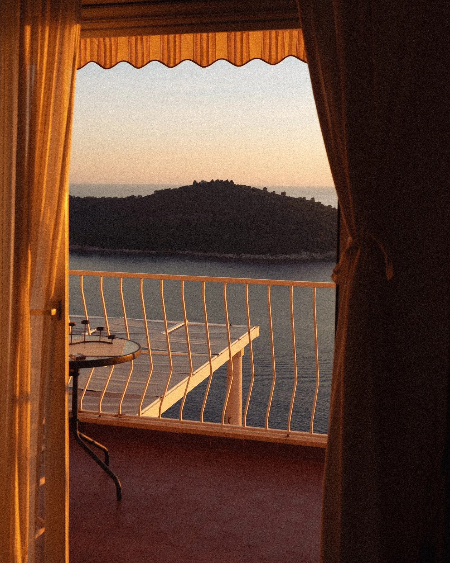 Sunset from a balcony in Dubrovnik