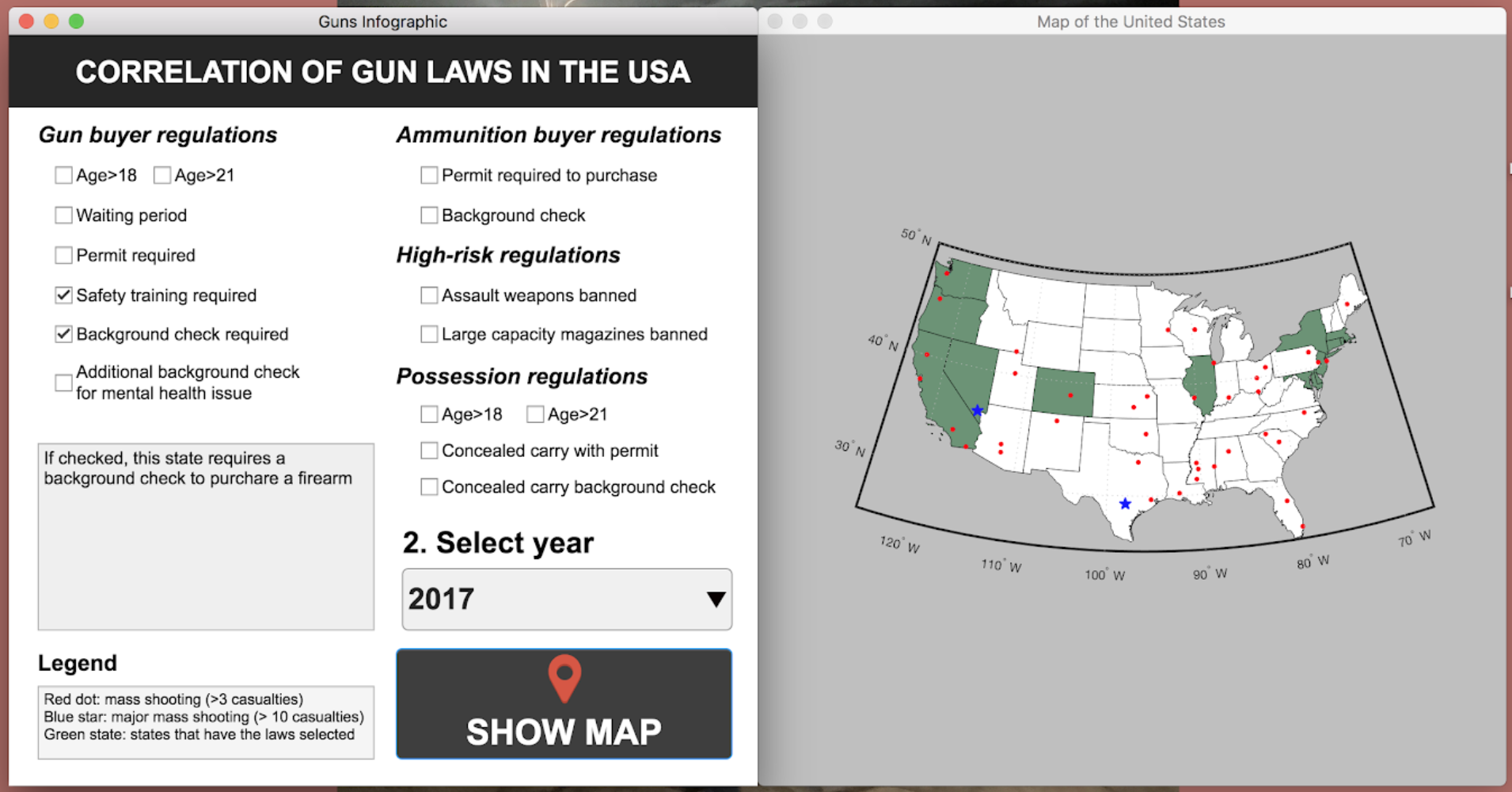 MATLAB Gun Violence Visualization App
