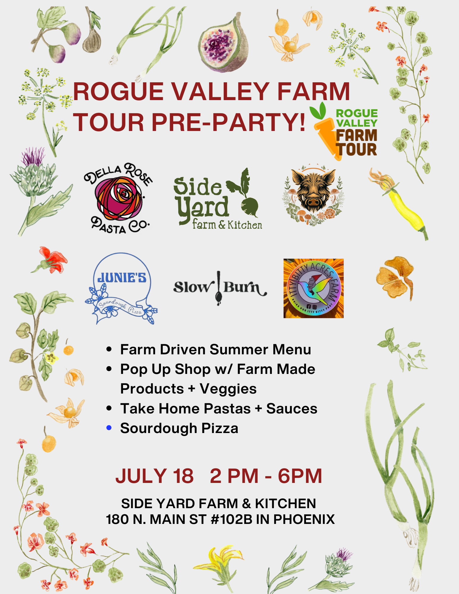 Rogue Valley Farm Tour Pre-Party at Side Yard Farm &amp; Kitchen