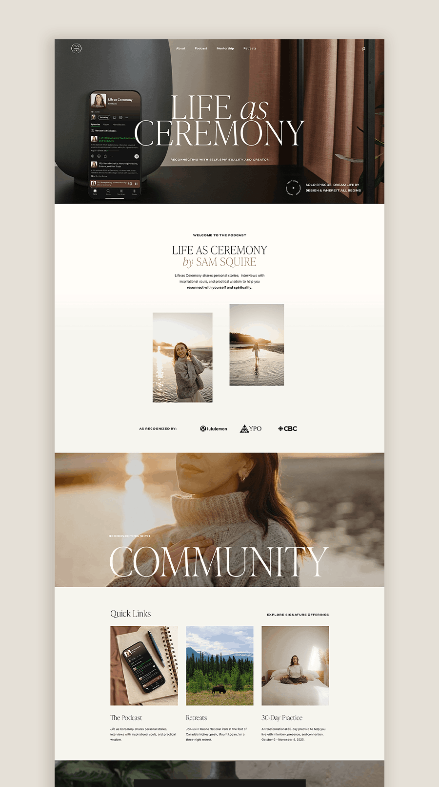 Client website design result — Sam S., Template Setup Service by The Styled Square