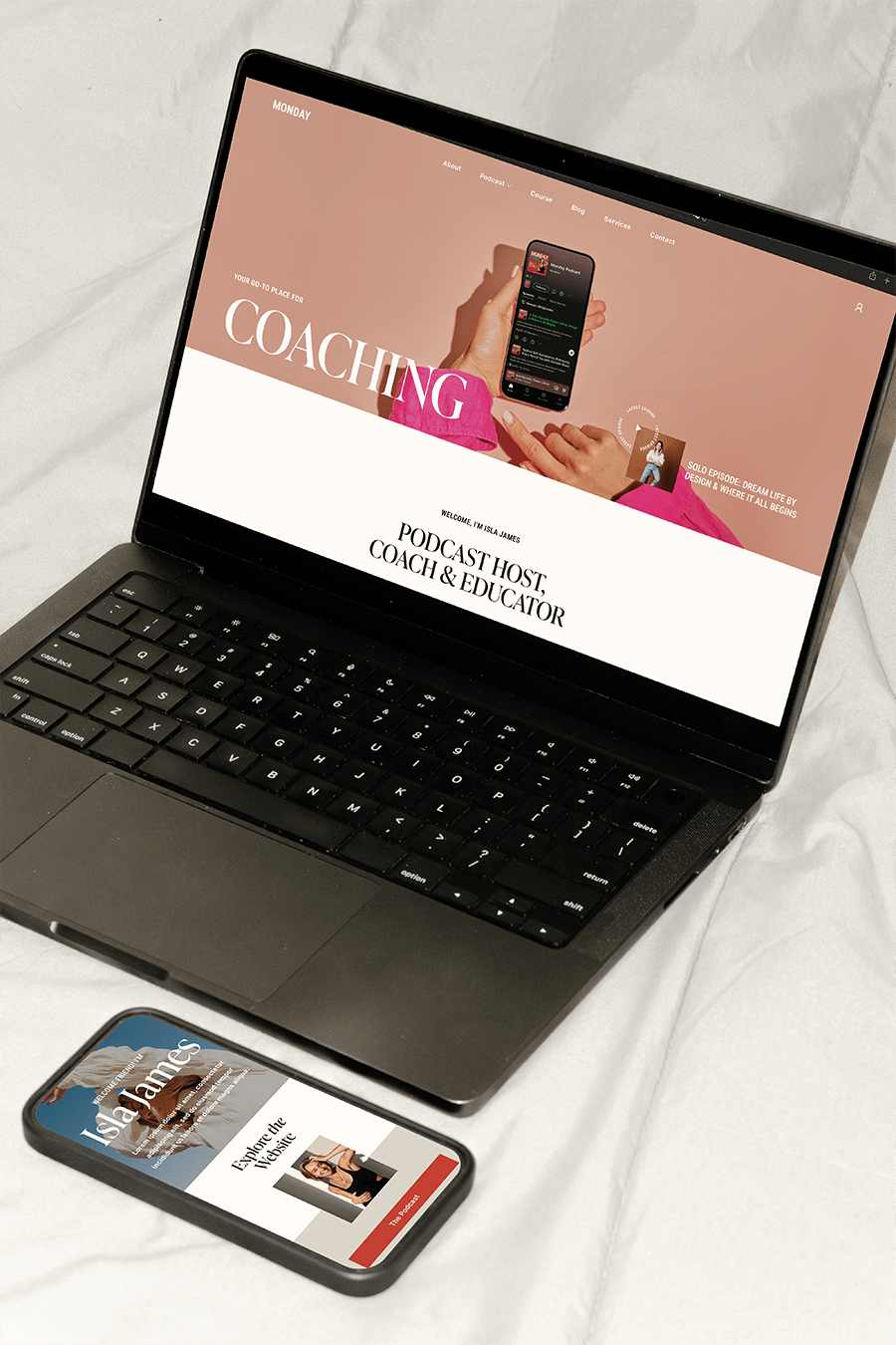 Monday Squarespace 7.1 website template for coaches and service providers