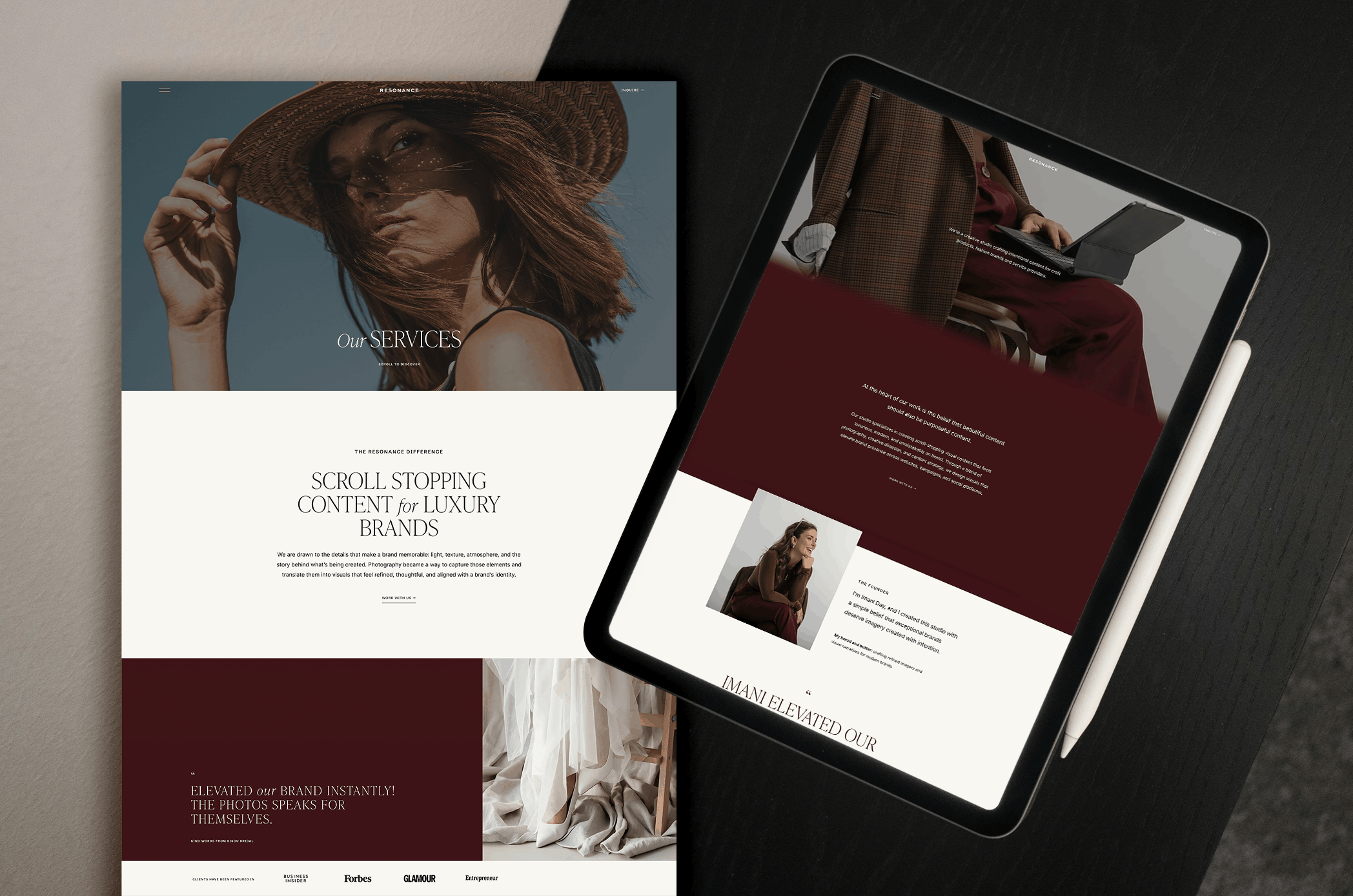 Shop Resonance: Squarespace 7.1 Website Template for Photographers and Content Creators