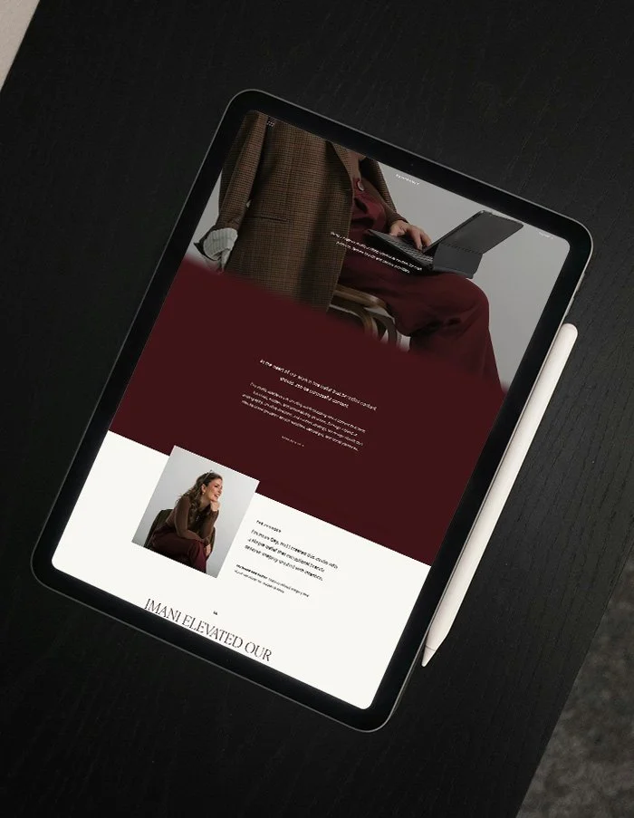 Resonance Website Template About Page iPad Mockup