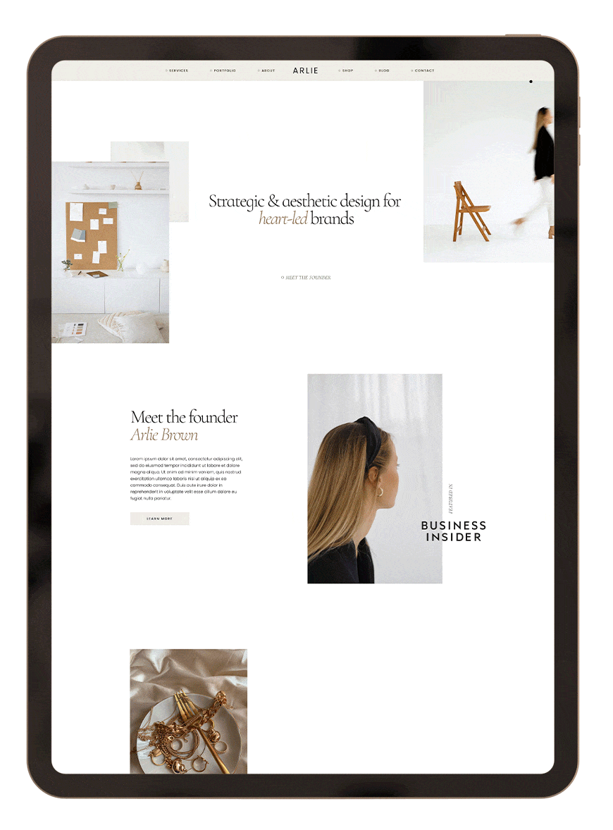 Arlie | Premium Squarespace 7.1 Website Template — The Styled Square ...