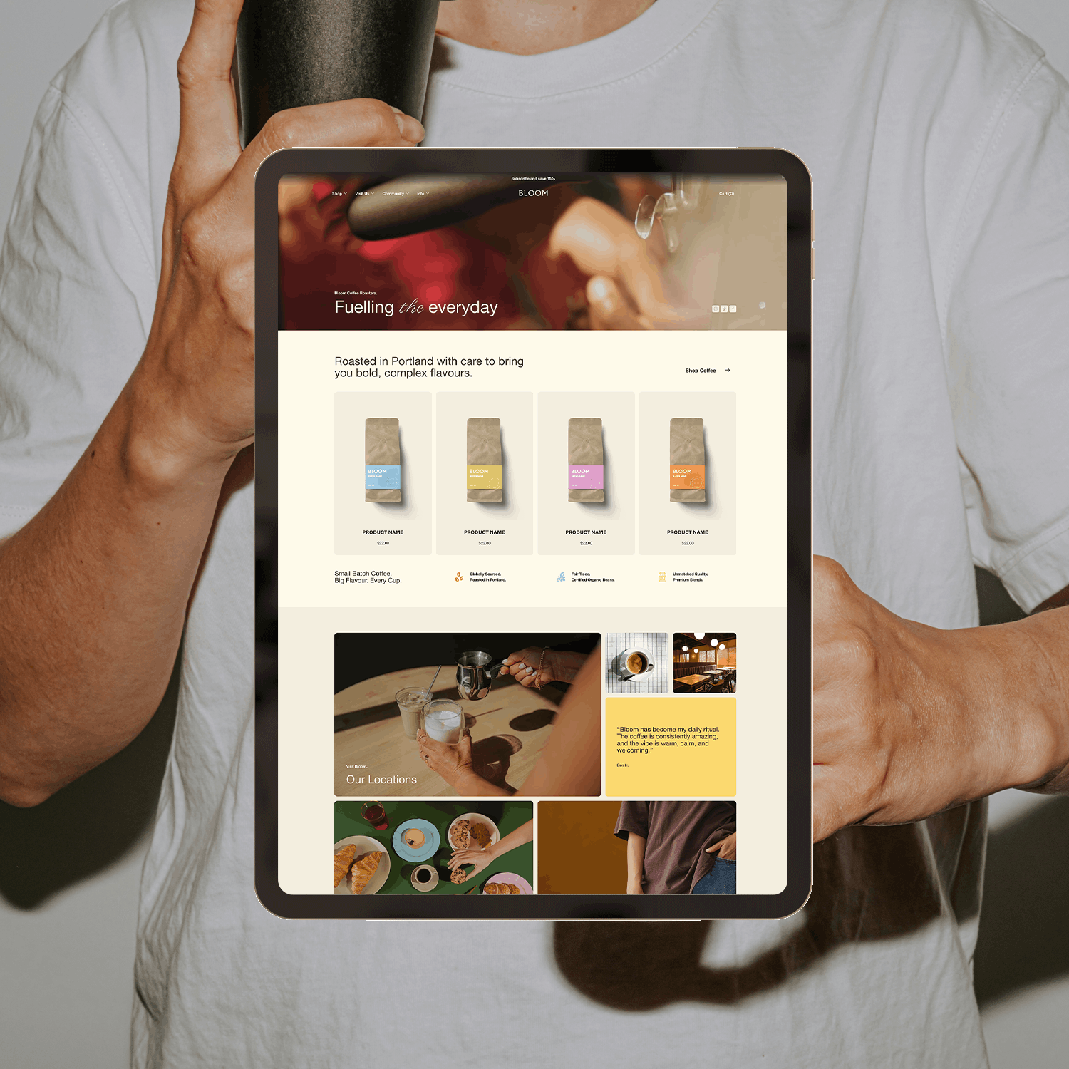 Bloom: Masculine Squarespace 7.1 Premium Website Template, iPad Mockup