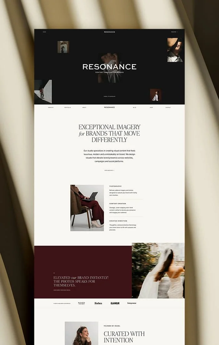 Social Squarespace 7.1 template mockup for social media managers