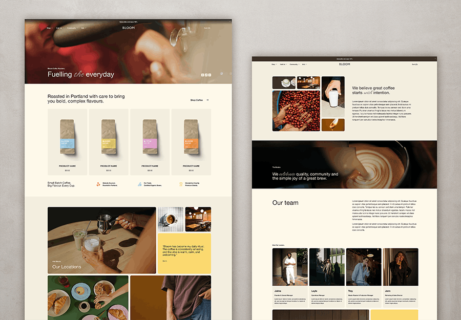 Bloom Squarespace 7.1 Website Template Mockup