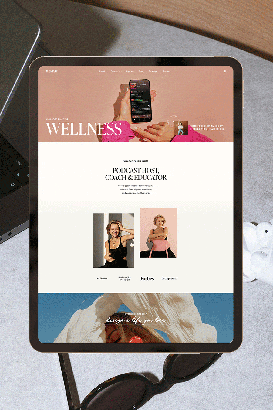 New Squarespace Template: Monday for Coaches & Podcasters