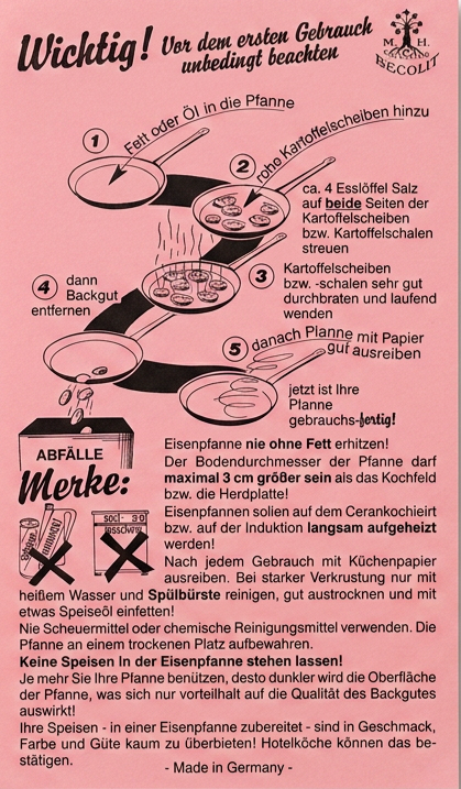 Anleitung Bratpfanne einbrennen vor dem ersten Gebrauch