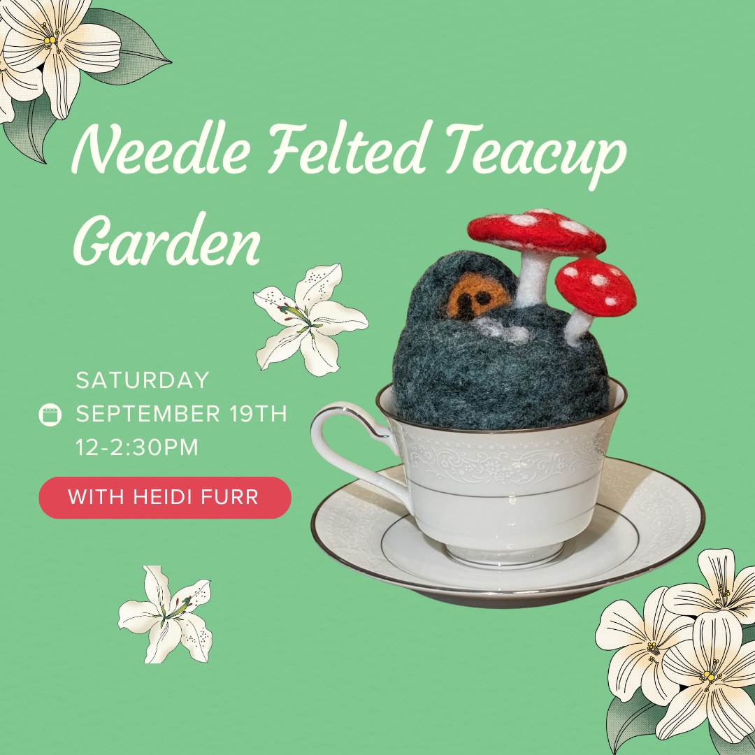 Needle Felted Teacup Garden