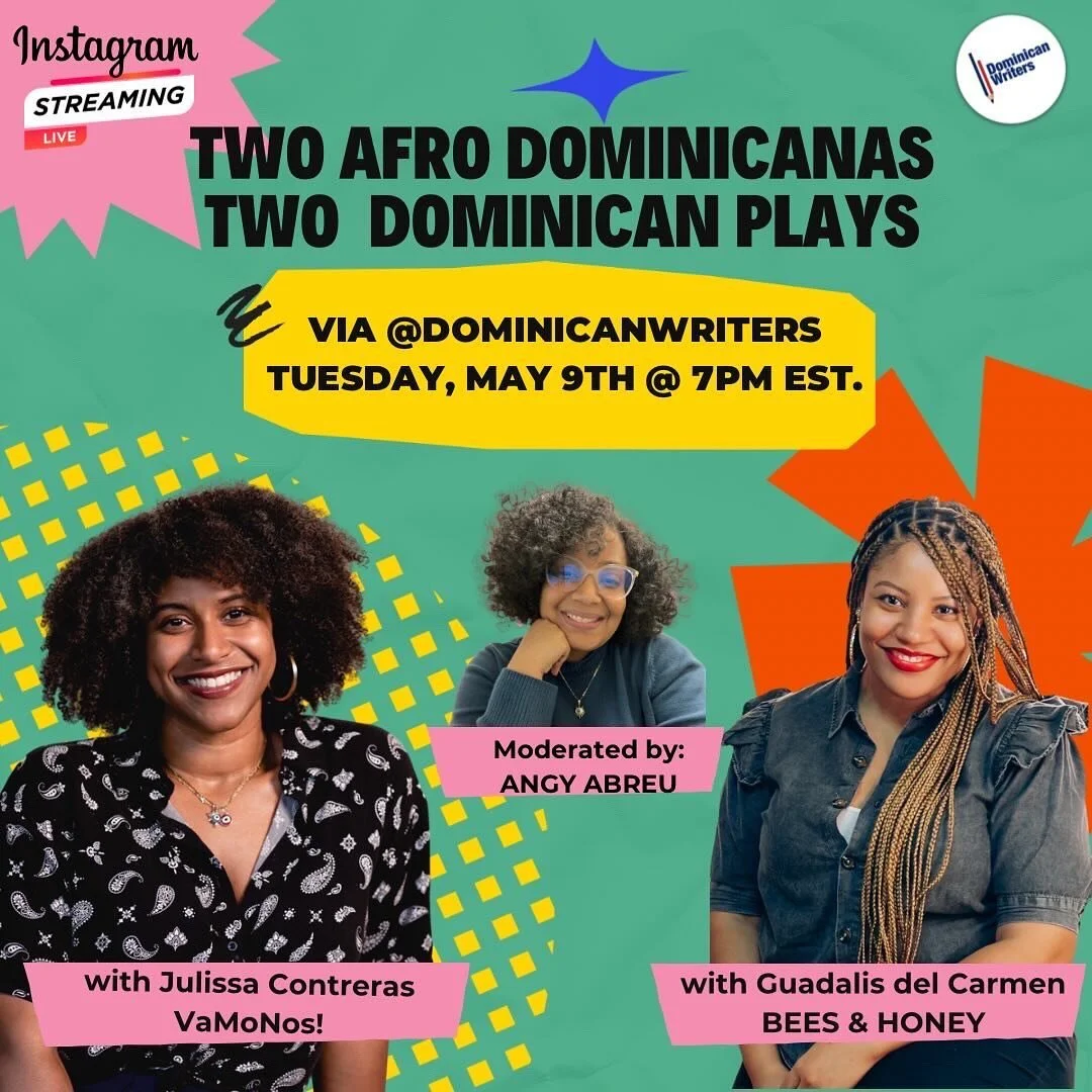TONIGHT! Join me and @dominicanwriters  @angysgotit @guadalisdc as we dig into V&aacute;monos and Bees &amp; Honey ✨