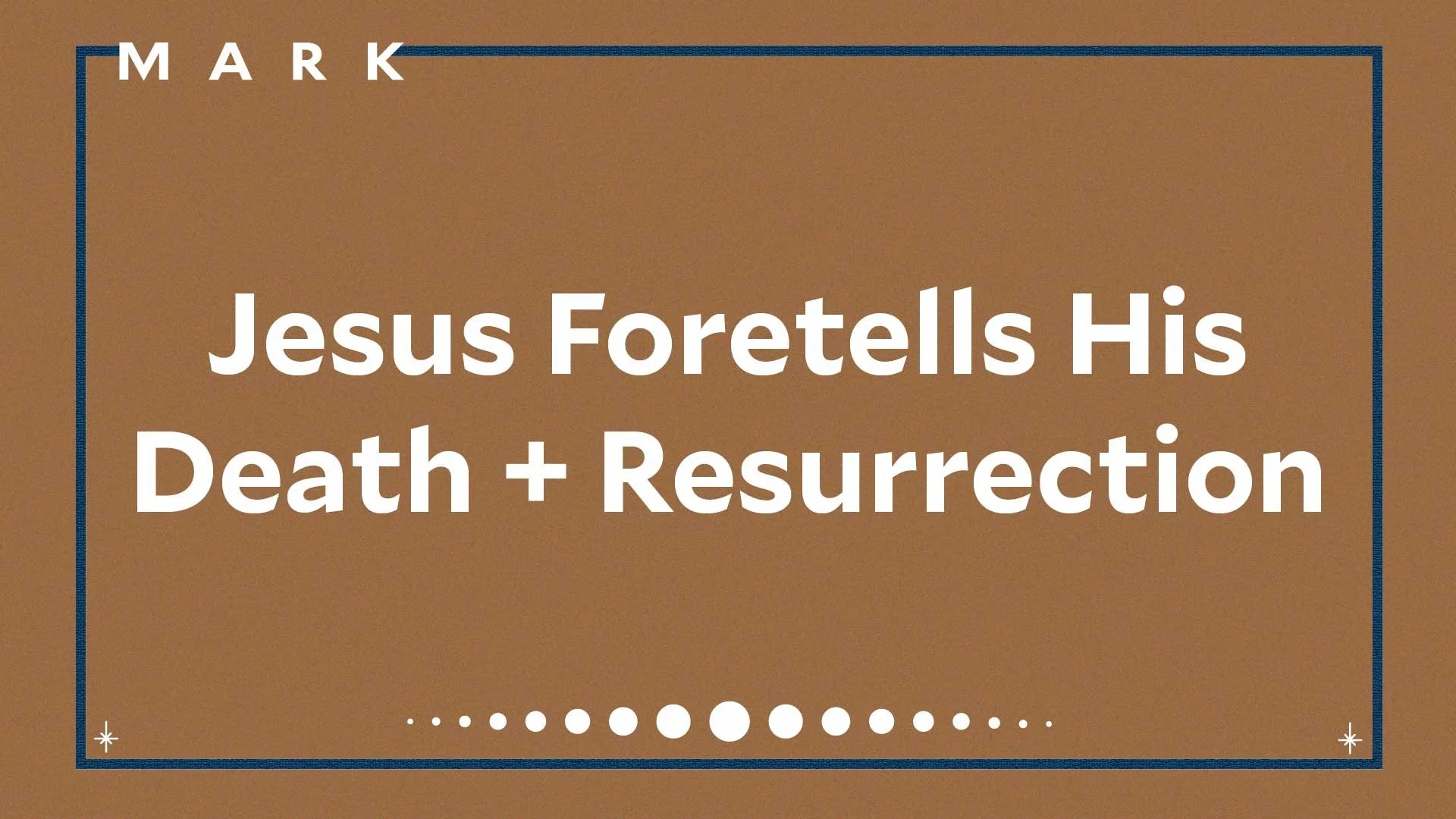 Jesus Foretells HisDeath + Resurrection