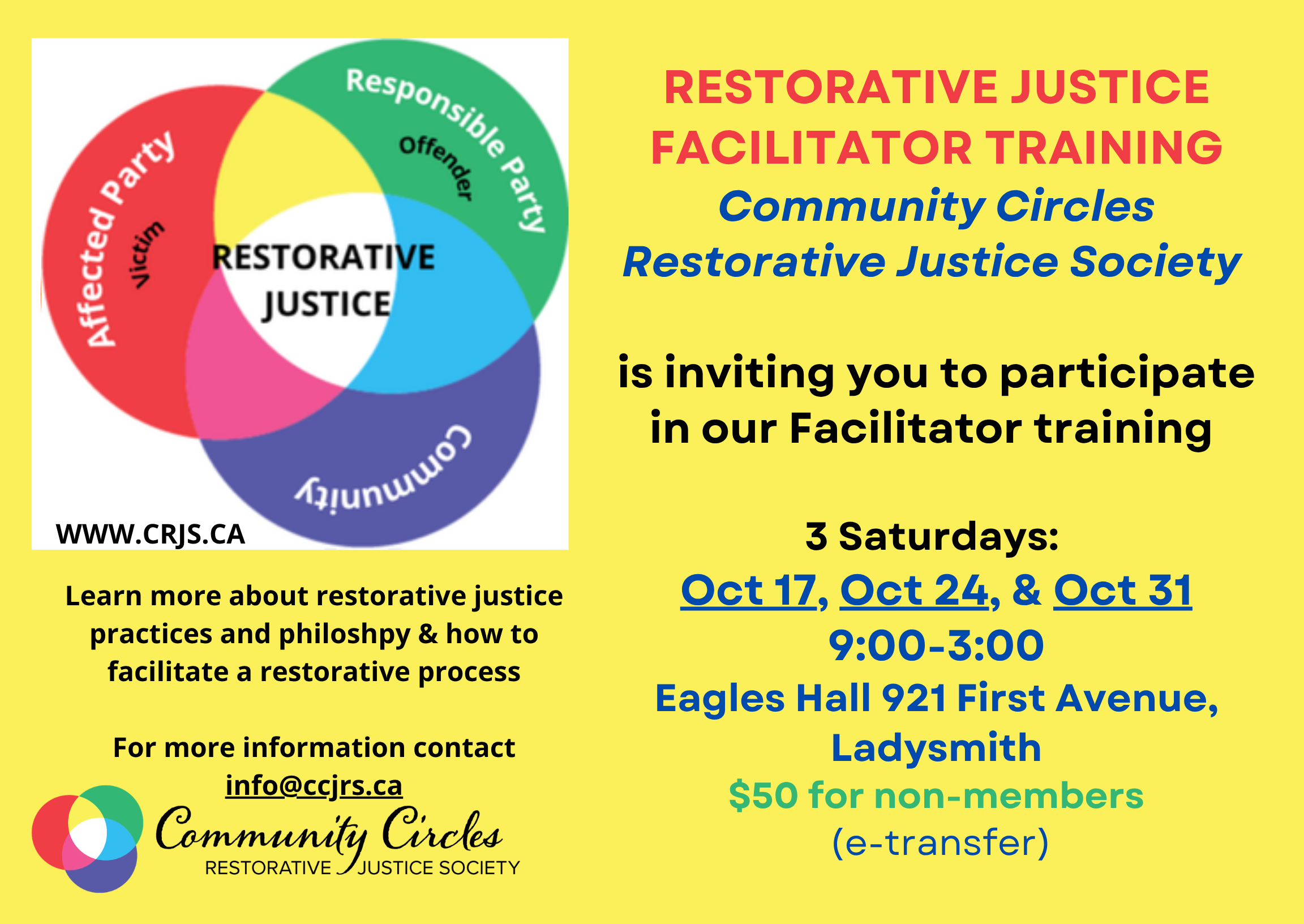 CCRJS Restorative Justice Facilitator Training