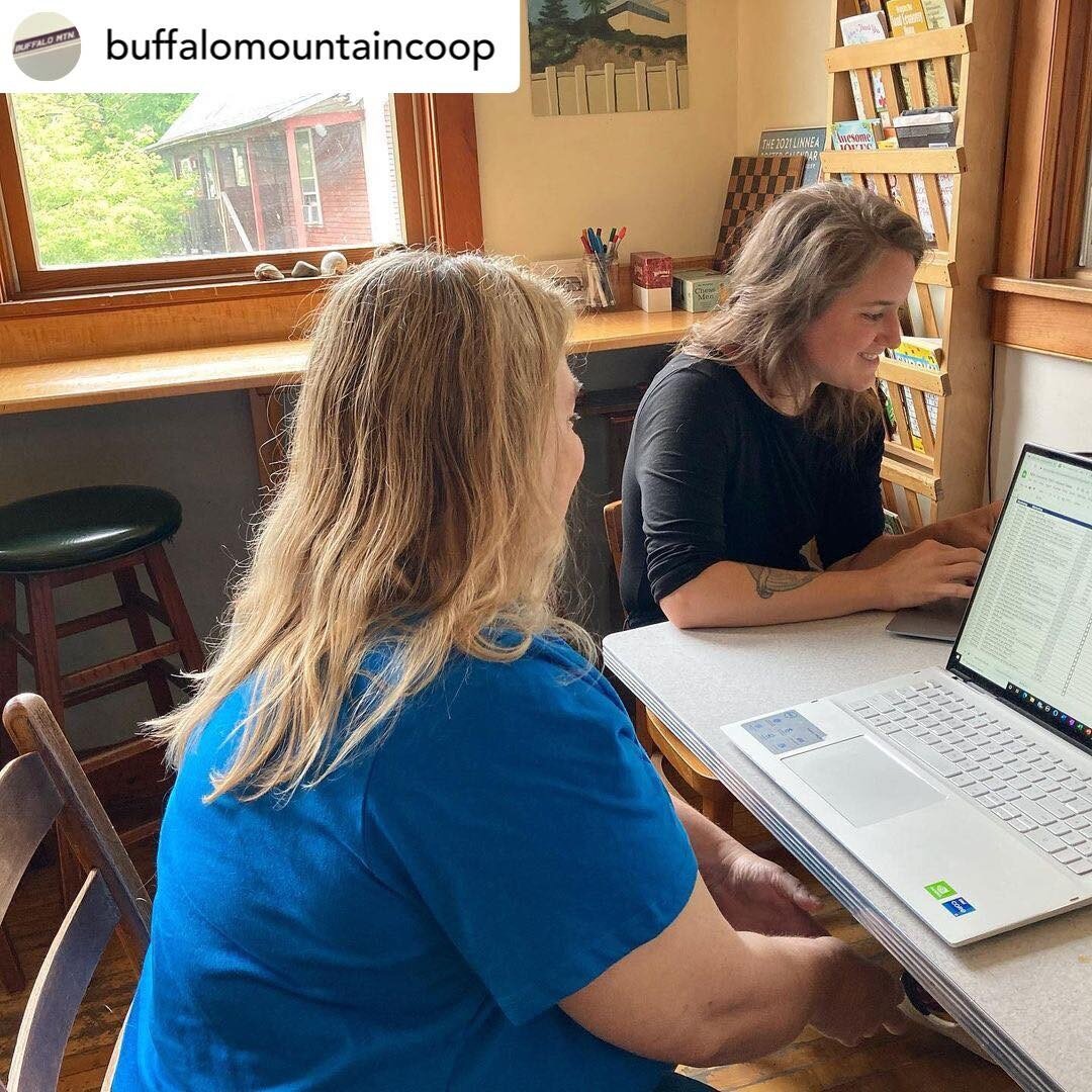 Our very own Jen &amp; Carey were spotted at the @buffalomountaincoop caf&eacute; today, which recently reopened its seating! What&rsquo;s your favorite place to get some work done in the NEK? 

#repost @buffalomountaincoop Come on up to the caf&eacu