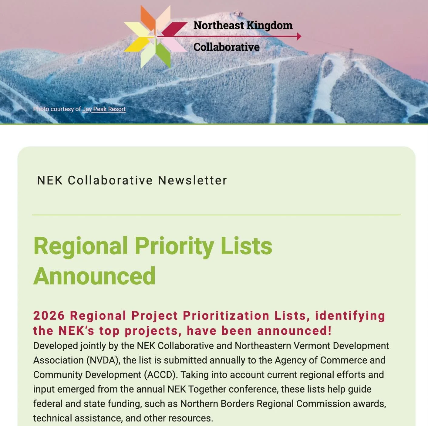 Our latest @nekcollaborative eNewsletter is live and it&rsquo;s packed with regional updates and opportunities you won&rsquo;t want to miss!

We&rsquo;re excited to announce the 2026 Regional Project Prioritization Lists, developed in partnership wit
