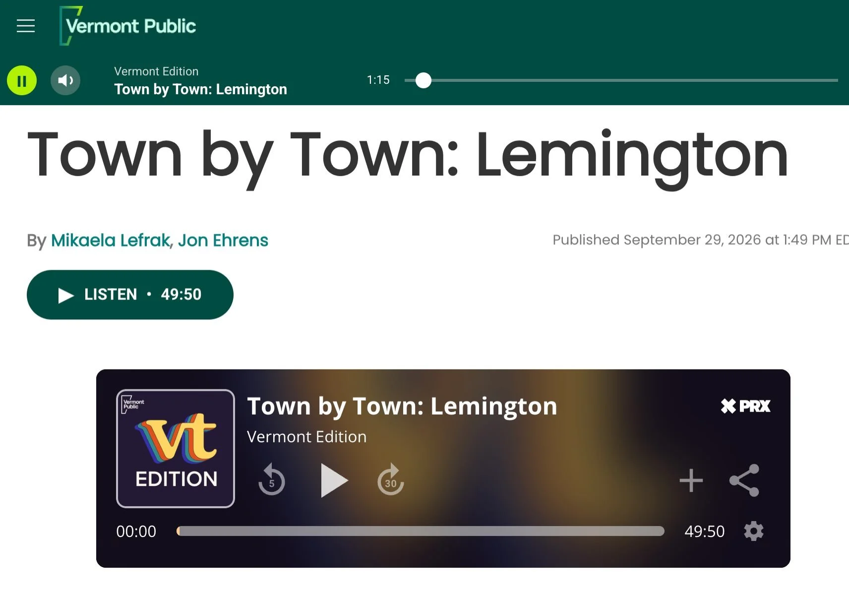@vermontpublic&rsquo;s latest installment of Vermont Edition&rsquo;s Town by Town series shines a spotlight on @vermonts_northeast_kingdom Lemington, a tiny Essex County community tucked along the Connecticut River on Vermont&rsquo;s eastern border.
