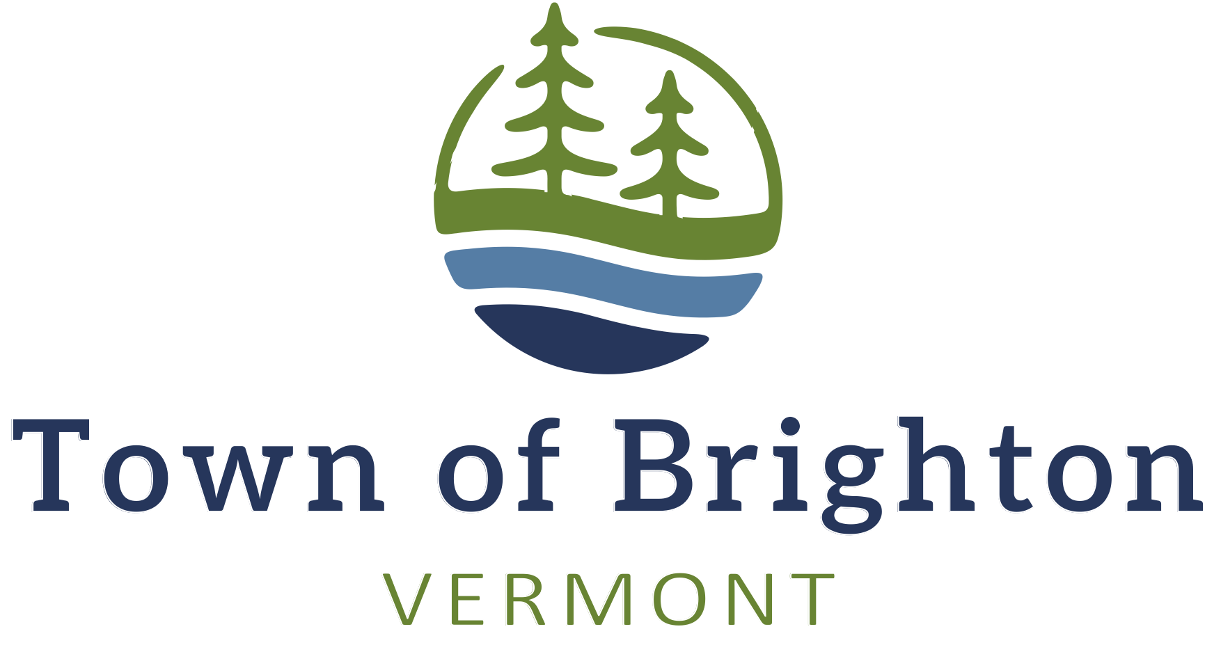 illustrated tree in a circle with town of brighton vermont