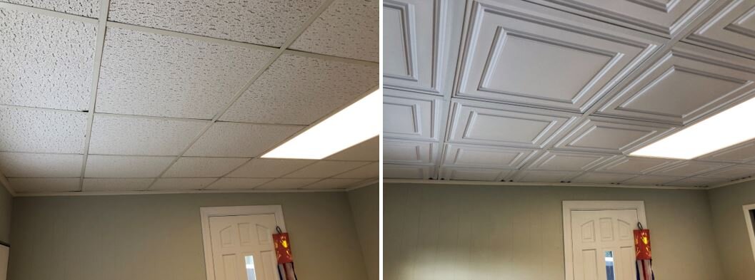 Drop Ceiling Tiles Before and After.JPG