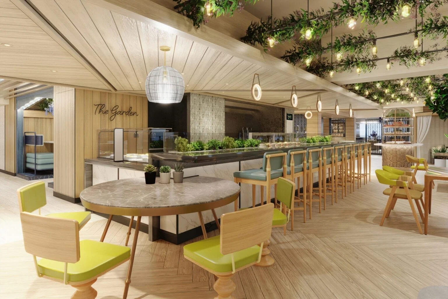  Das "The Garden Kitchen", in dem Gäste ihre Lieblingssalte selbst zusammenstellen können. ©Norwegian Cruise Line 