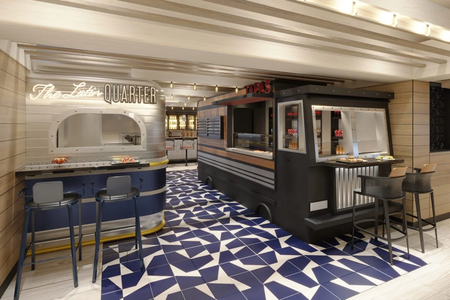  The Latin Quarter mit verschiedenen Foodtrucks - perfekt für den Snack zwischendurch ©Norwegian Cruise Line 