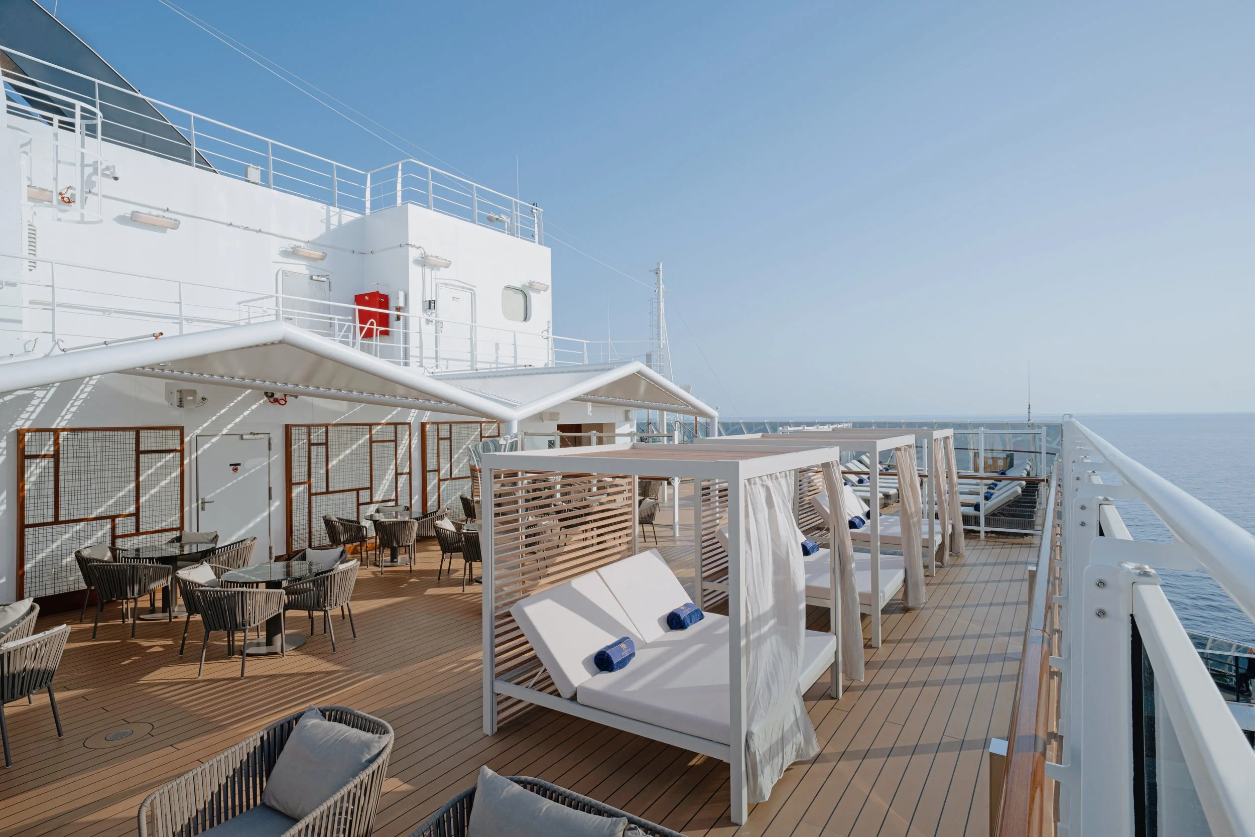 Das Sonnendeck des Yacht Clubs