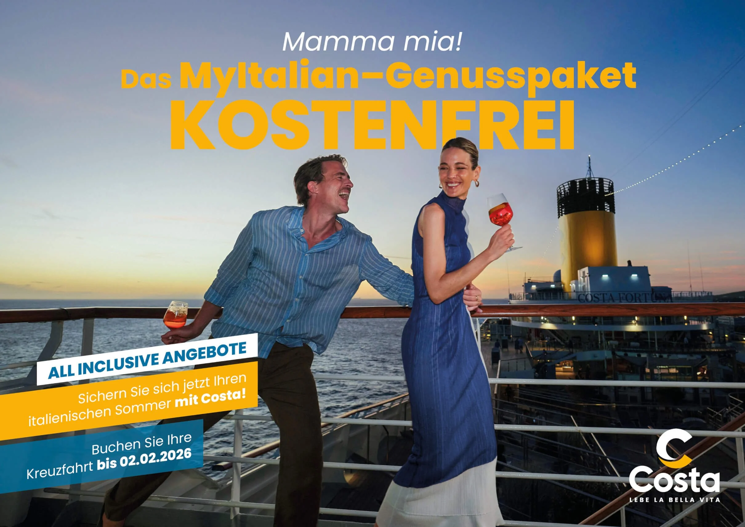 Costa Kreuzfahrten startet mit All Inclusive Aktion ins neue Jahr 2026