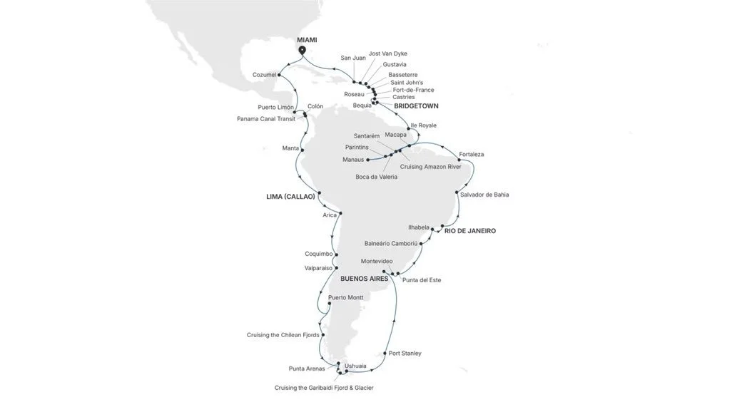 Silversea Grand South America Kreuzfahrt 2027