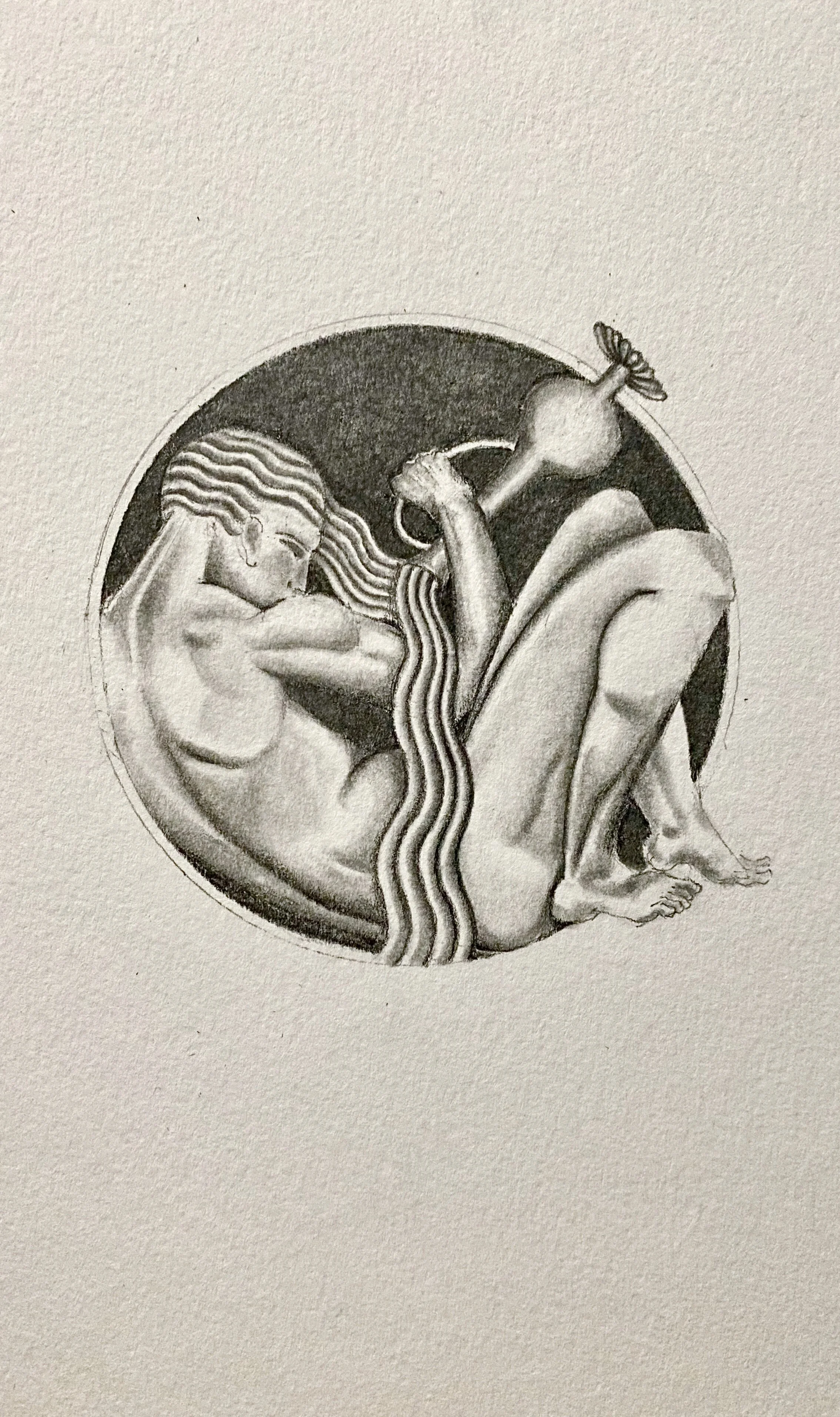 Sam Chun, Aquarius, Graphite on paper, 9x6 inches. 
$560 (unframed)