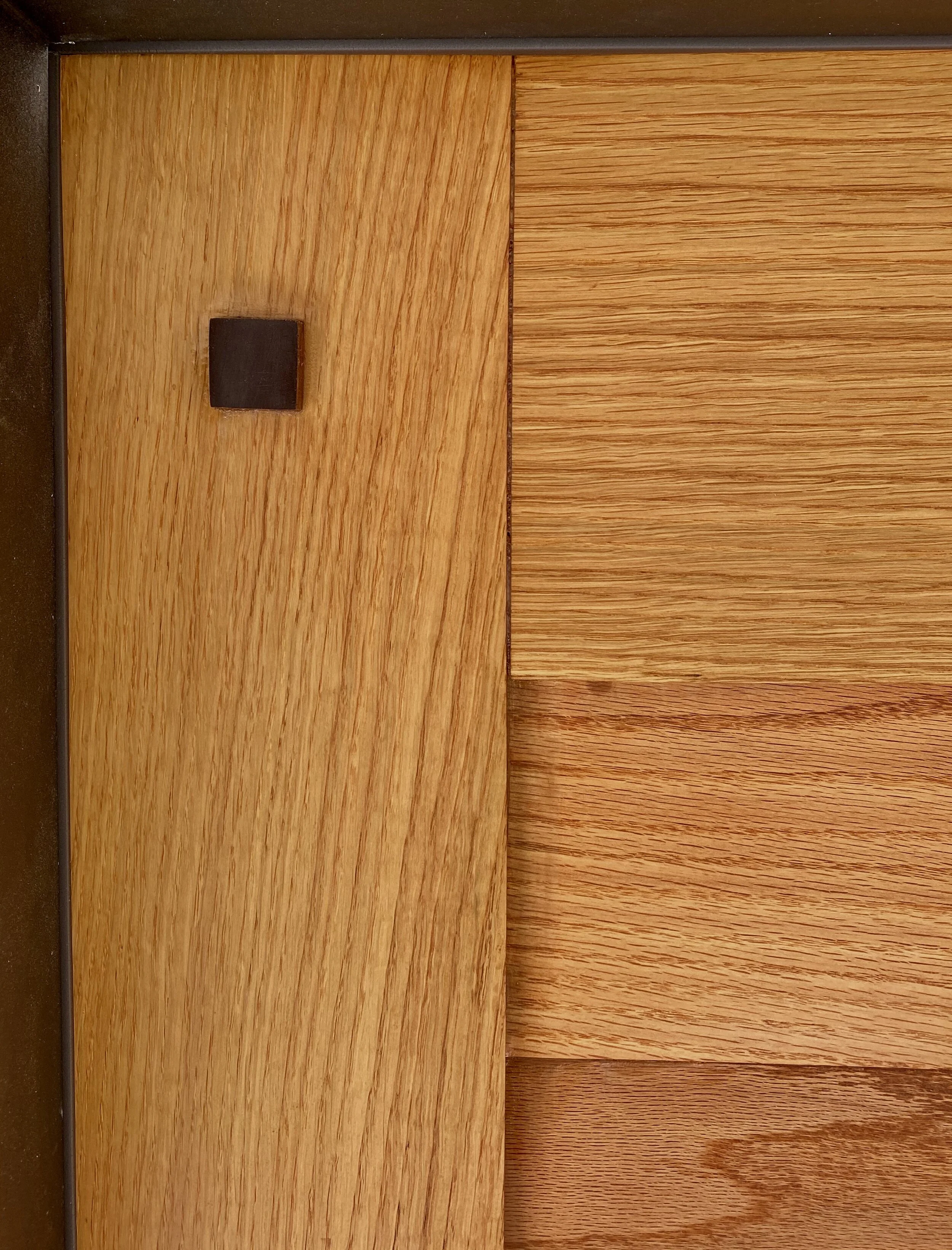 Mahogany pegs in joints