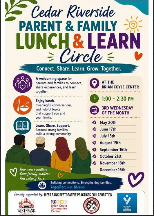 Cedar Riverside Parent &amp; Family Lunch &amp; Learn Circle 
