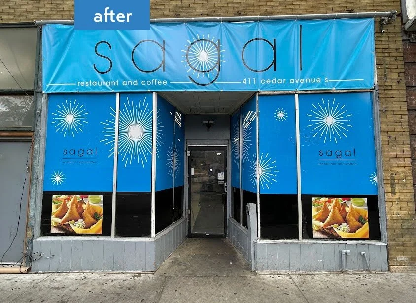 Sagal Restaurant after the WBBA's Storefront Beautification Blitz.