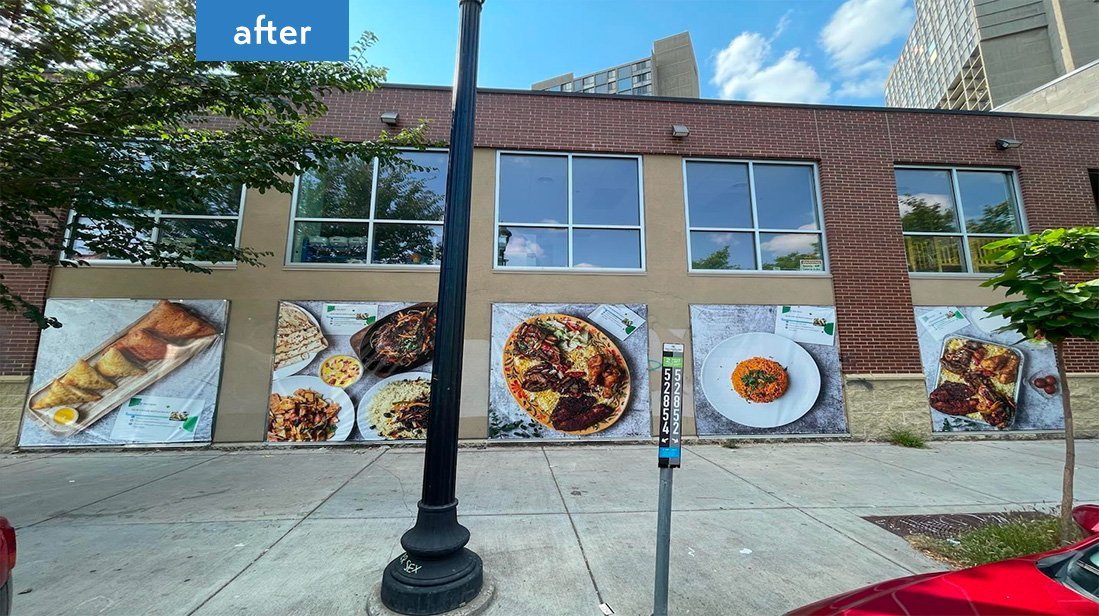 New Cedar Restaurant after the WBBA's Storefront Beautification Blitz.
