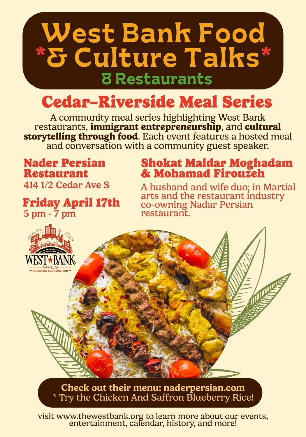 West Bank Food & Culture Talks part 2!