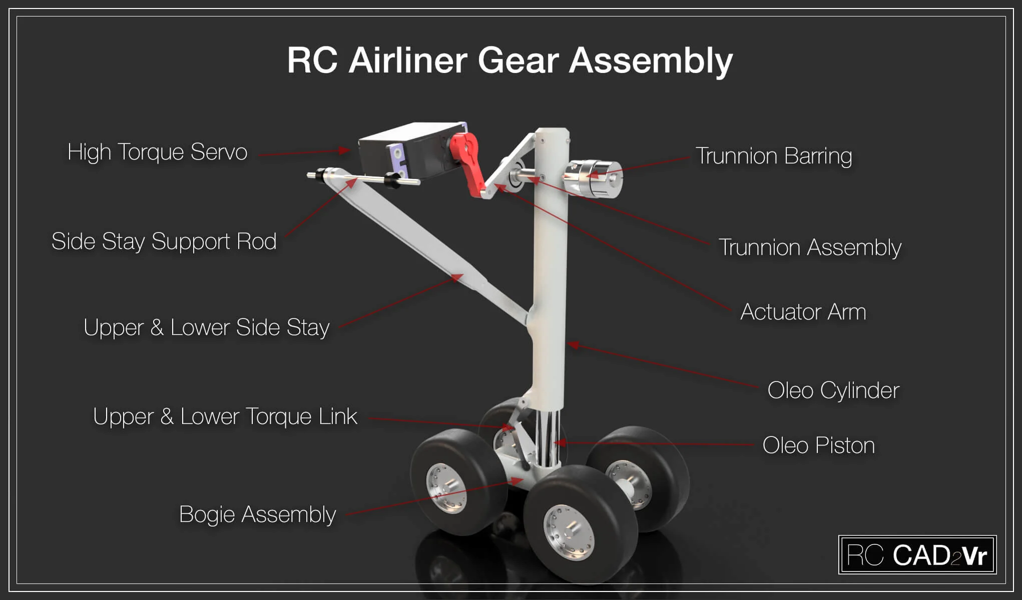 Custom L1011 RC Airliner Landing Gear RC CAD