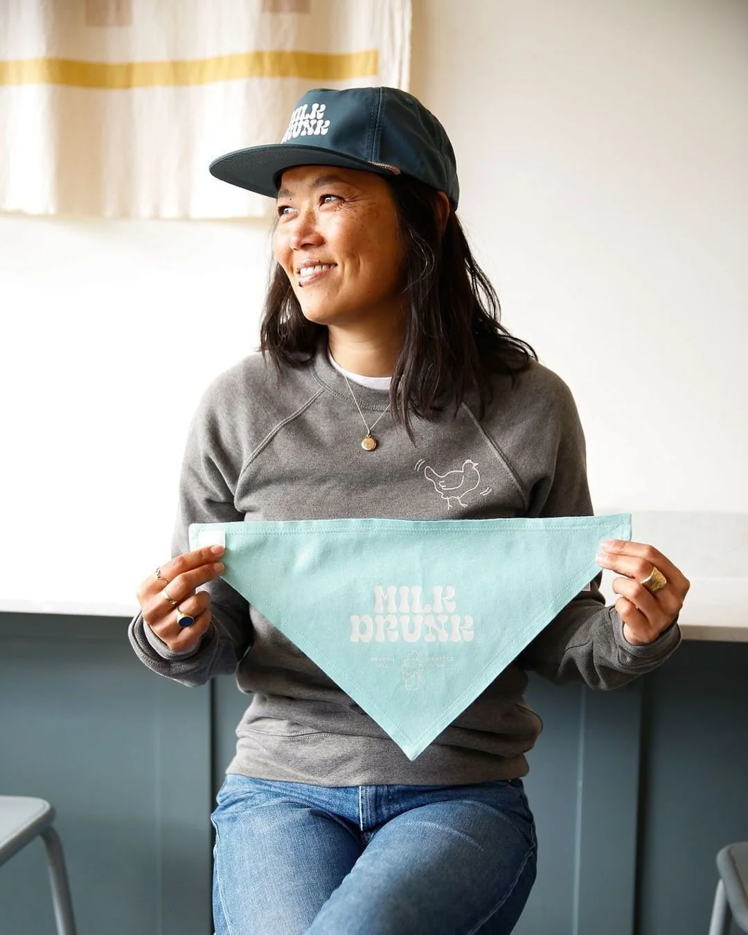 Tote bags and bibs and crewnecks, Oh My! There&rsquo;s something for every Milk Drunk fanatic! Swing by to shop or order online and we&rsquo;ll ship it right to you. And you can never go wrong with a gift card 😘 

Thanks for the beautiful designs @m