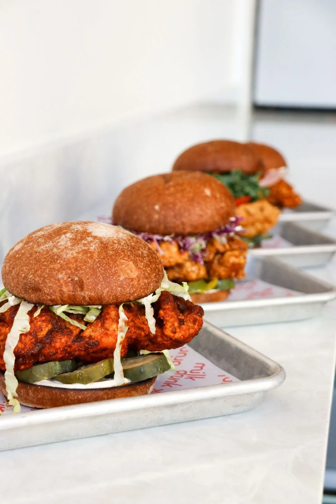 Let's give a little love to some of our sandwiches! Seven on our menu, and all delicious ❤️ All crafted with house-made toppings and our signature juicy and crispy fried chicken (or fried portobello 🍄 ). What's your go-to sandwich?