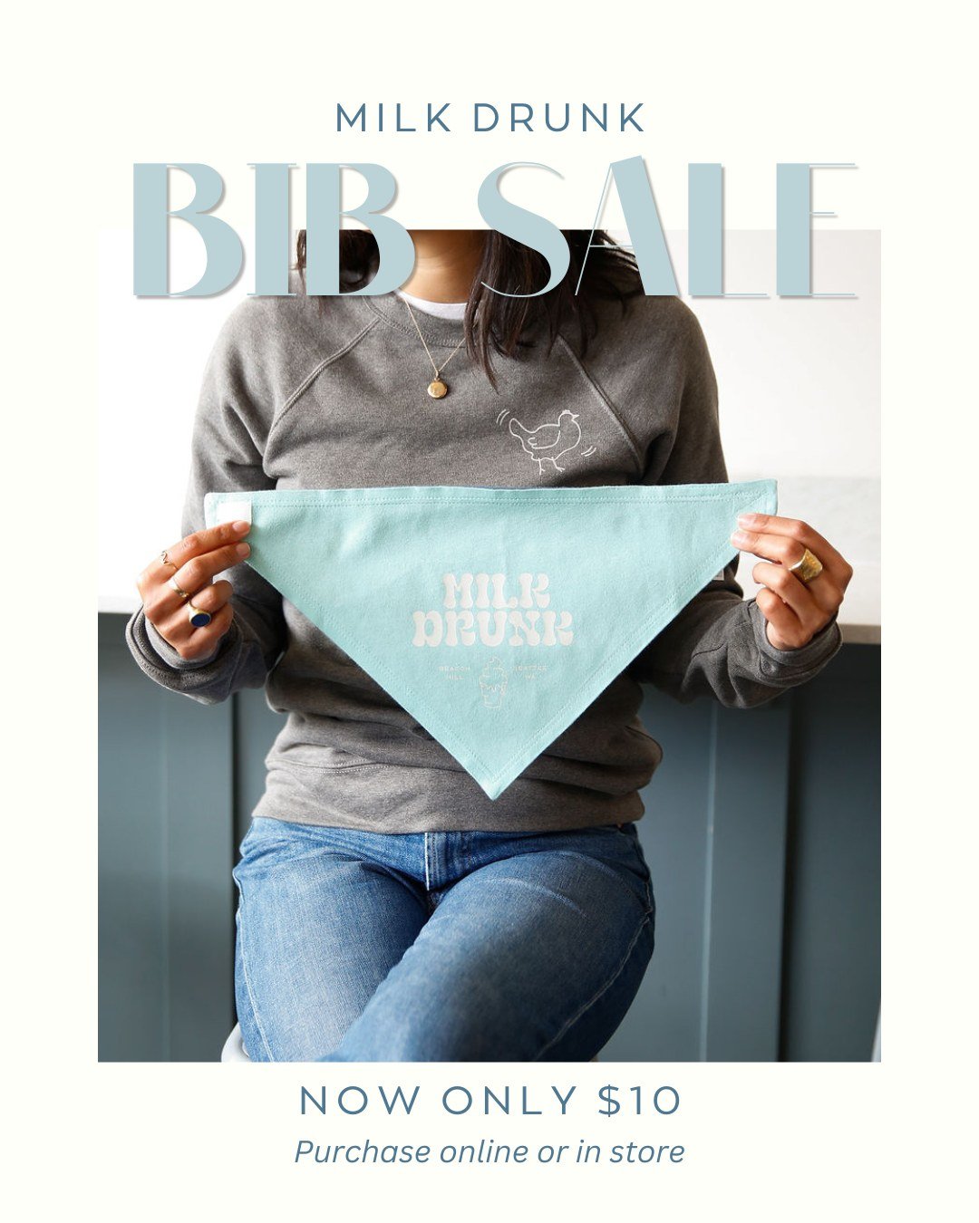 Got a drooly little one? Our adorable Milk Drunk bibs are now on SALE for $10! They make the perfect gift for the babies (and fur babies) in your life. Purchase either online for delivery or in store!