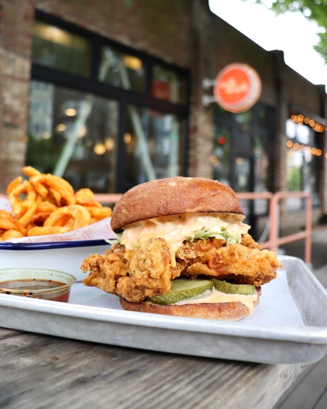 Giving a little love to our current special sandwich, The Dynamo! 💥 We load up this sandwich with our fried chicken, Bang Bang sauce, daikon slaw, and spicy pickles. On the menu through the end of June!